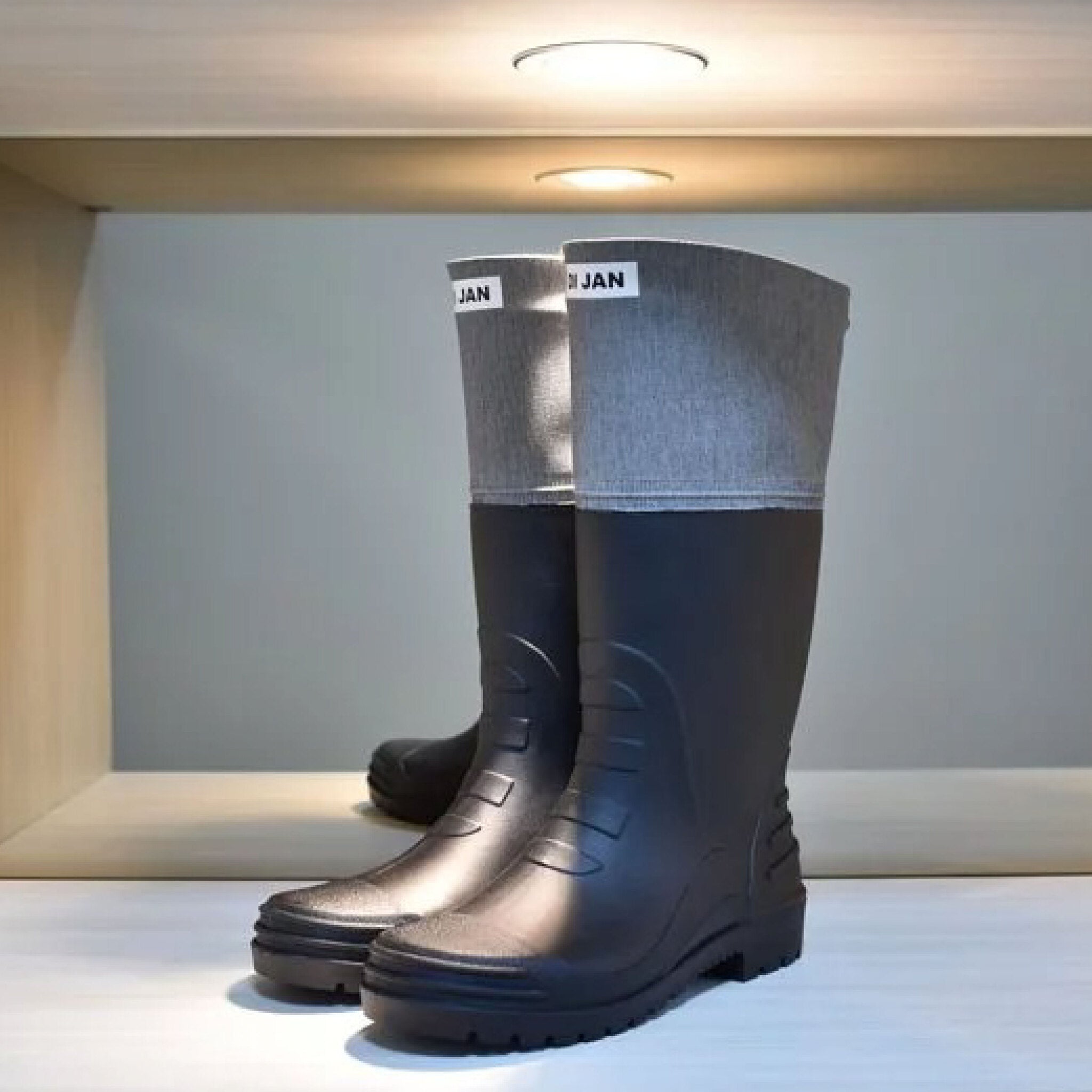【DI JAN】D3 系列 後束口設計 可摺式登山雨鞋 文青灰 di-jan-grey