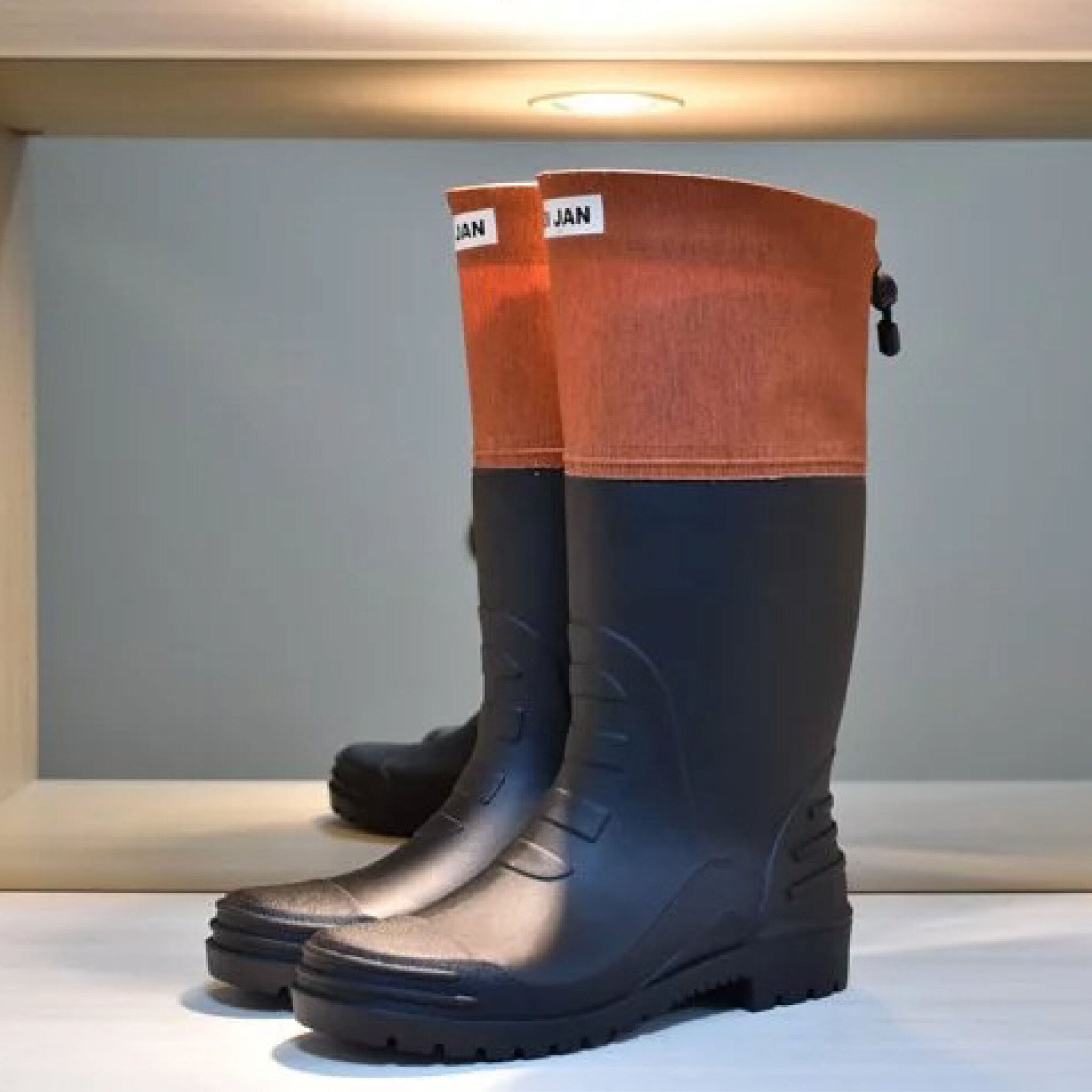 【DI JAN】D3 系列 後束口設計 可摺式登山雨鞋 文青橘 di-jan-orange