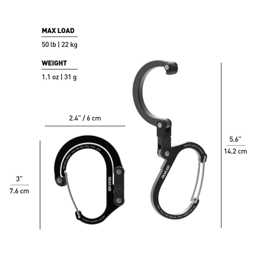 HEROPCLIP hybrid clip S 小款 可伸展掛鉤 + 360度旋轉 D扣 210012