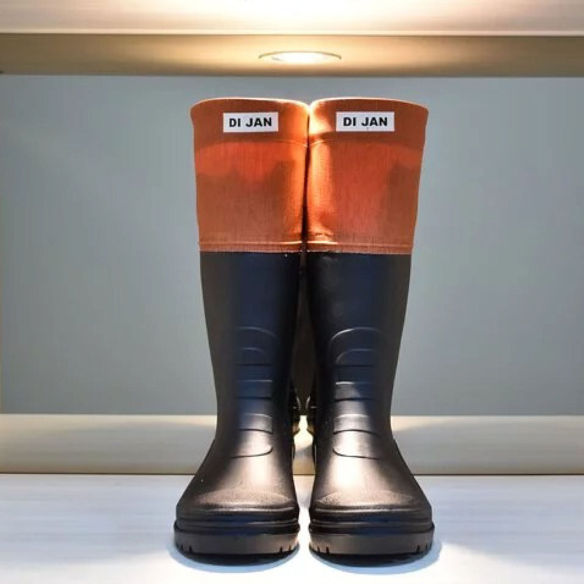 【DI JAN】D3 系列 後束口設計 可摺式登山雨鞋 文青橘 di-jan-orange
