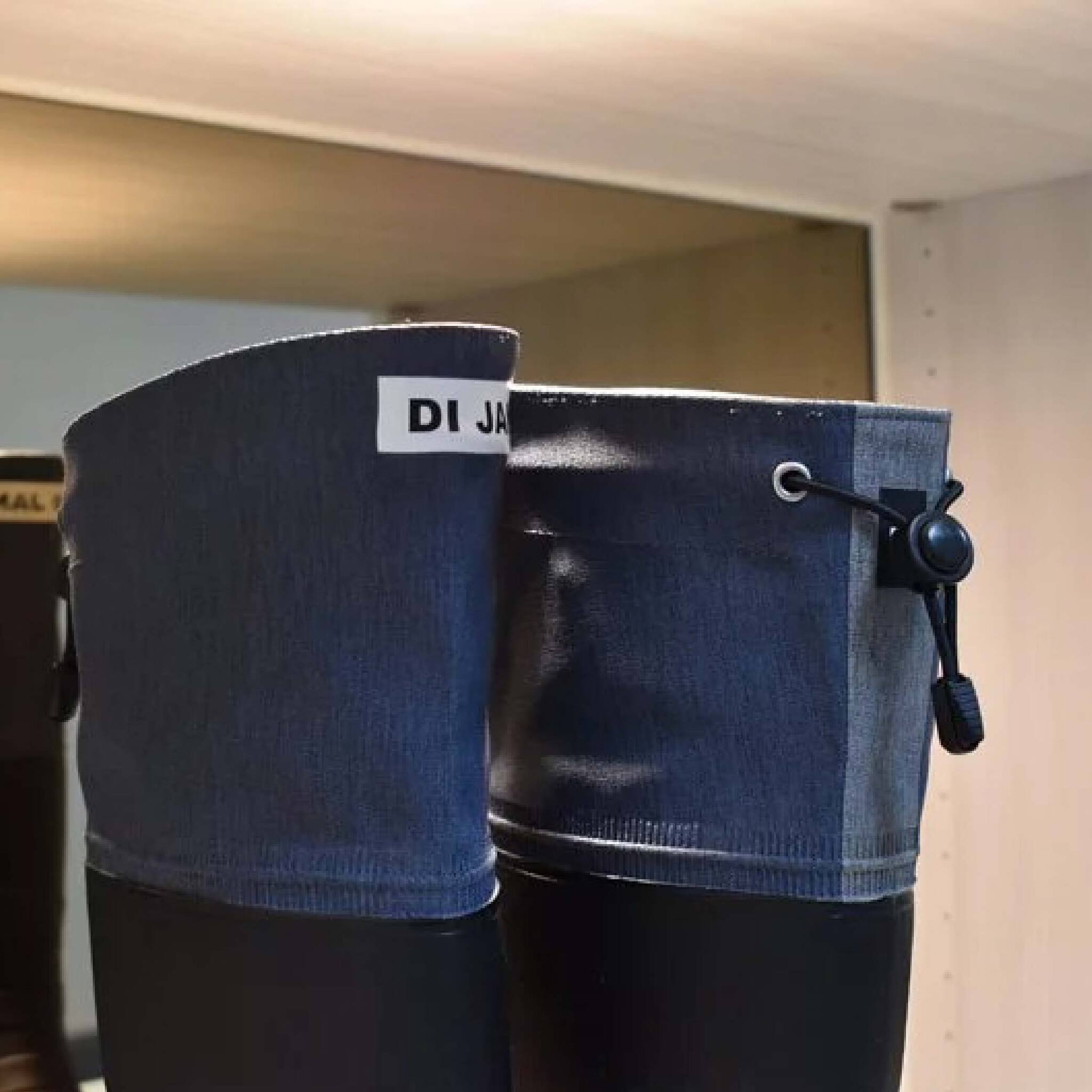 【DI JAN】D3 系列 後束口設計 可摺式登山雨鞋 文青藍 di-jan-blue