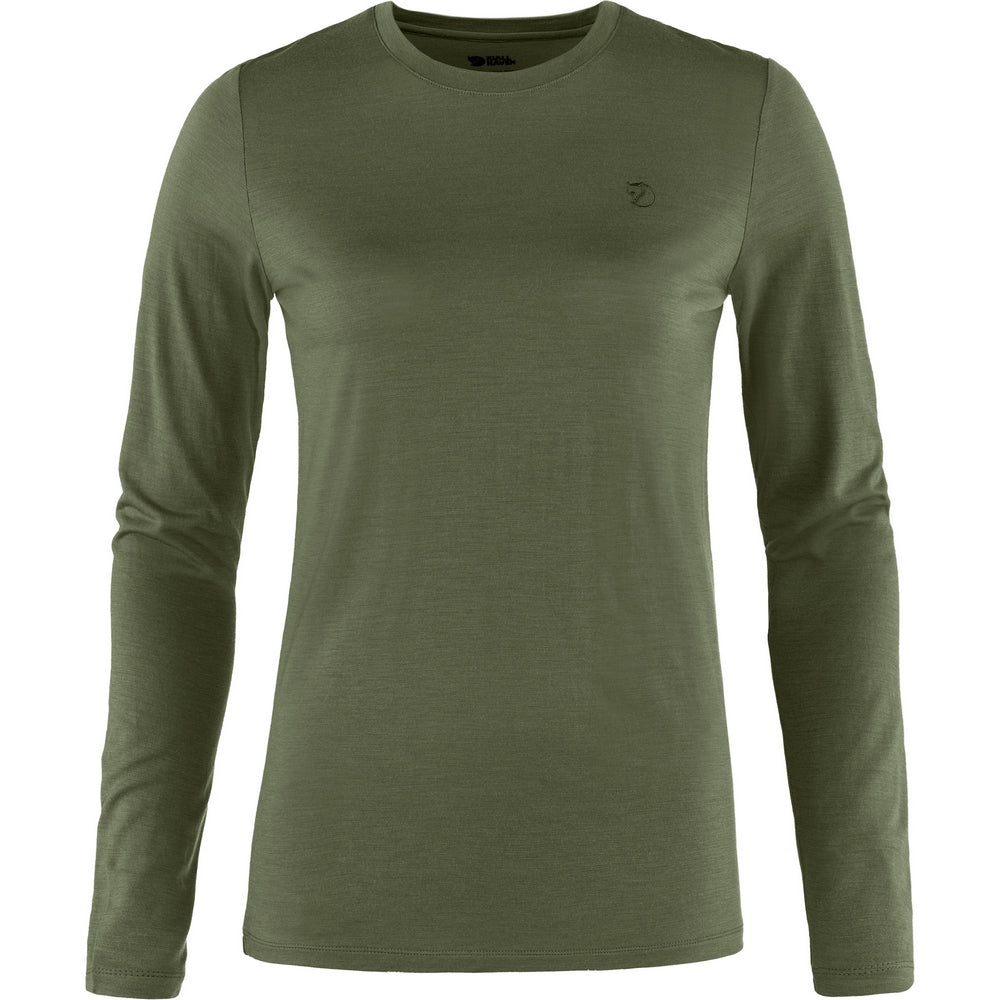 Fjallraven Abisko Wool 女長袖羊毛排汗衣 月桂綠 84102-625