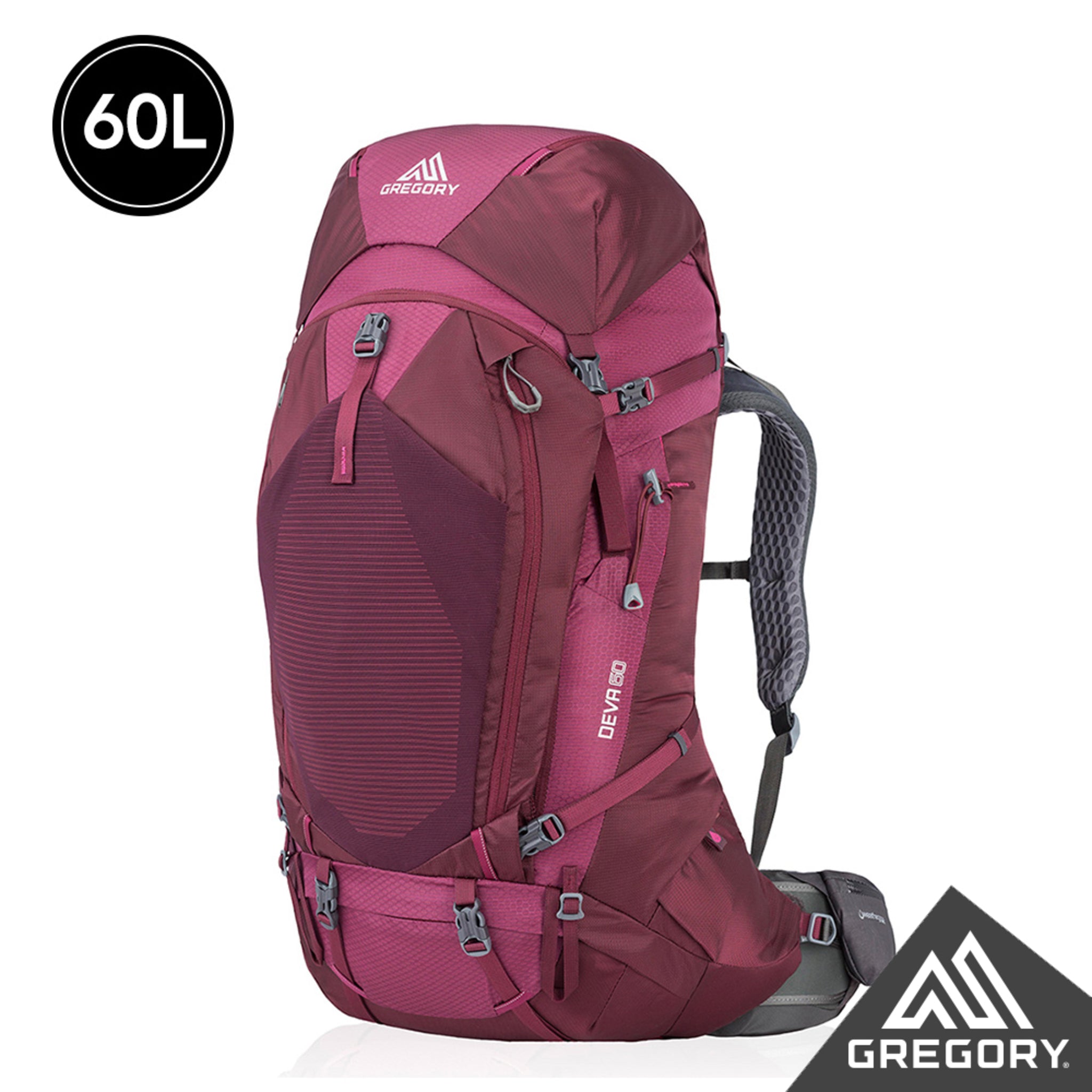 GREGORY DEVA 女登山背包 60L 李子紅 91622-6400