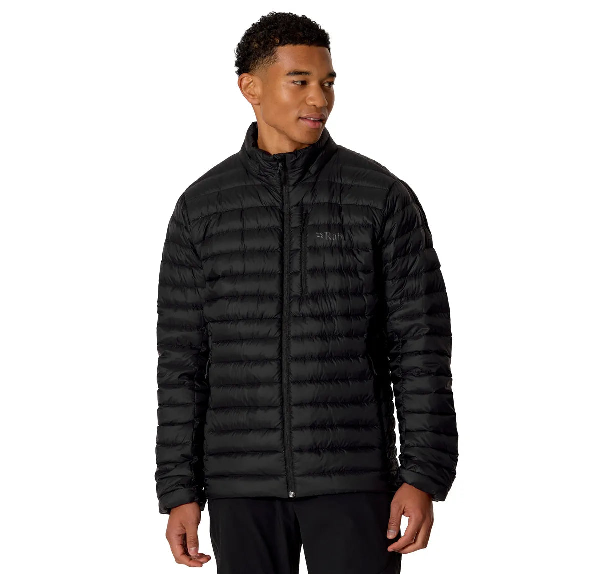 Rab Microlight Jacket 男 輕量防風羽絨立領外套 黑色 QDB94