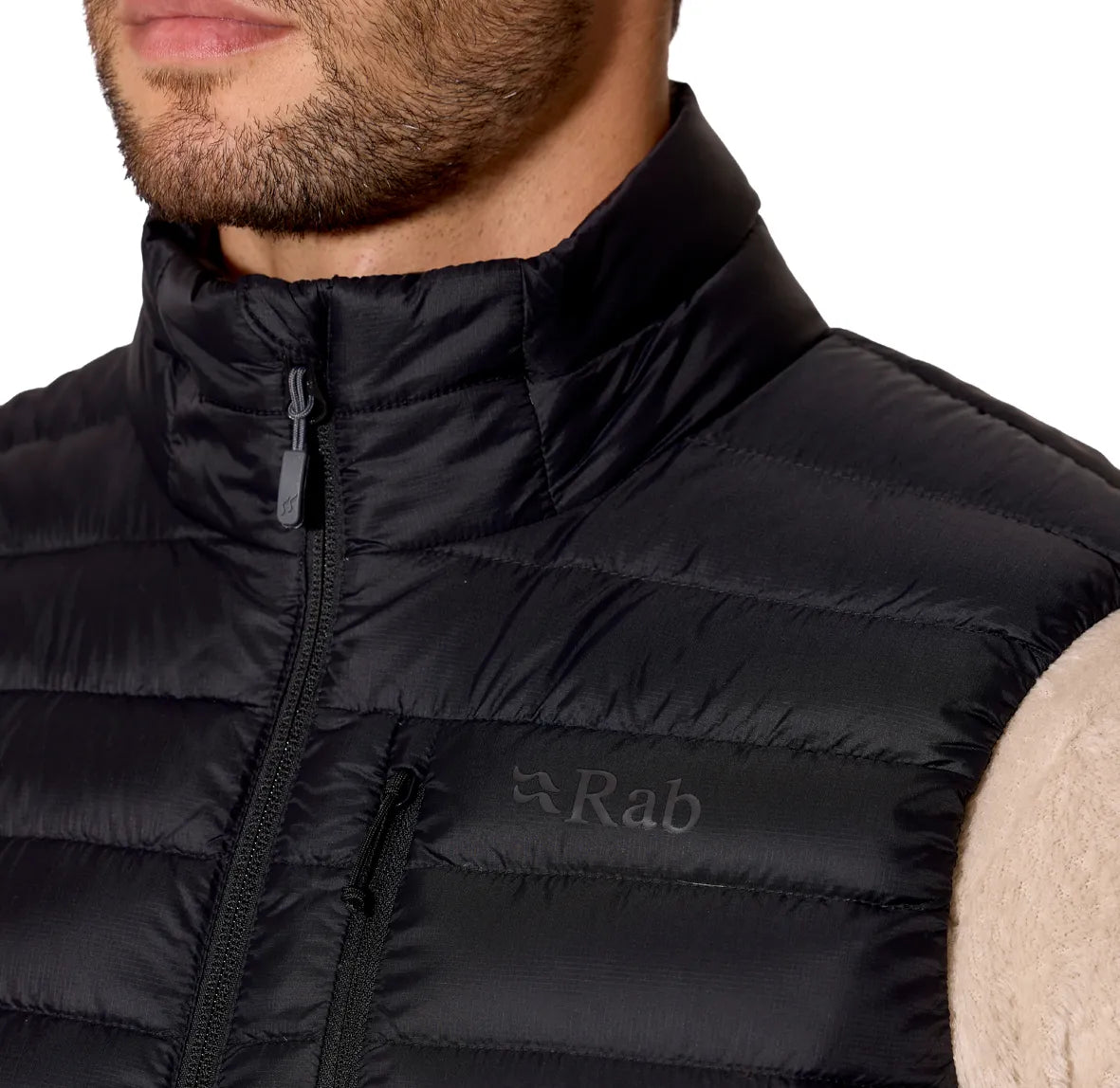 Rab Microlight Vest 男 輕量防風羽絨立領背心 黑色 QDB96