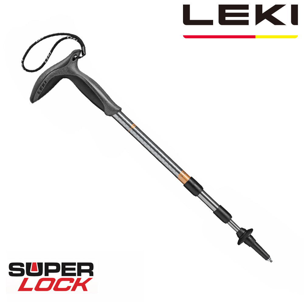 LEKI 德國 Super MICRO 橡膠T字把鋁合金旋轉健走杖含原廠橡膠頭 65320801