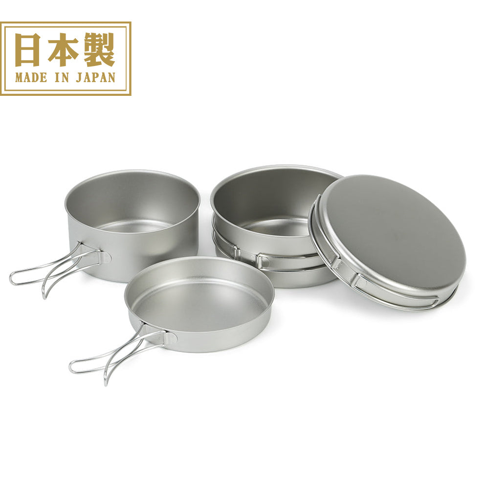 Belmont 鈦鍋組 L 兩鍋兩煎盤+收納袋 BM-038