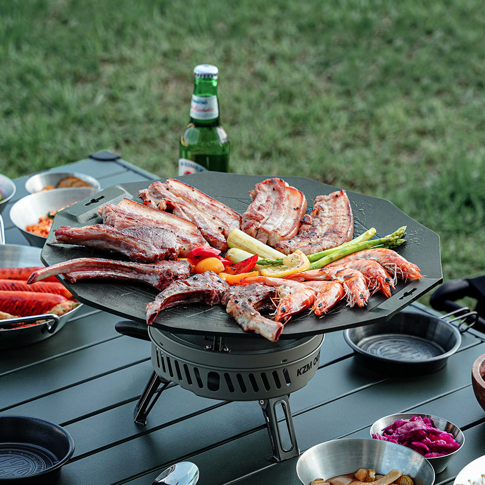 KZM 韓式不沾煎烤盤 附木手把 K23T3G03