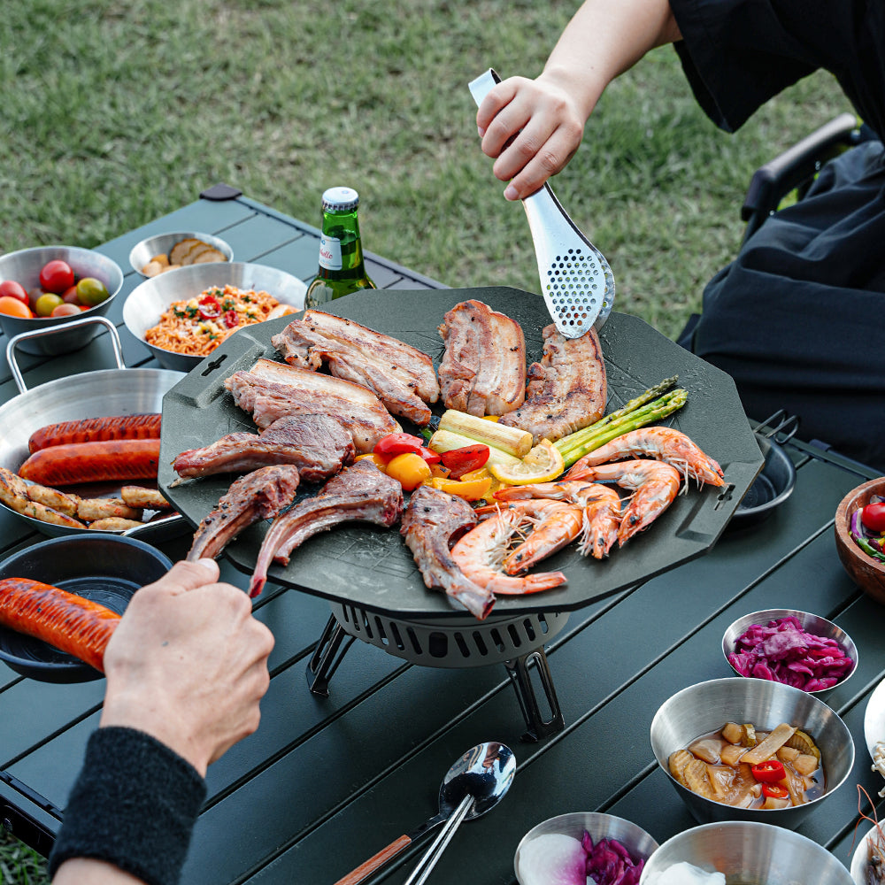 KZM 韓式不沾煎烤盤 附木手把 K23T3G03