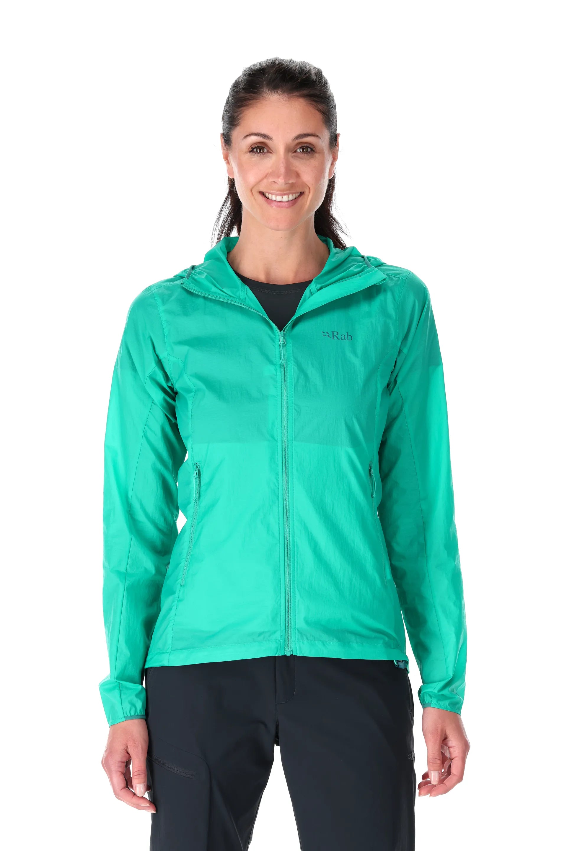 Rab Vital Hoody 女 輕量防風防潑水 連帽外套 孔雀綠 QWS50