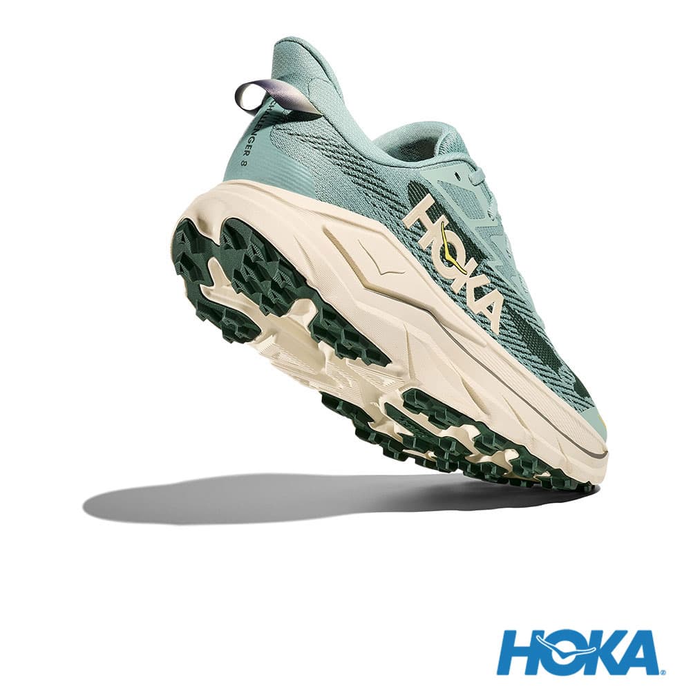 HOKA Challenger 8 男 寬楦 越野鞋 翡翠綠/松露鹽白 1168718JDT