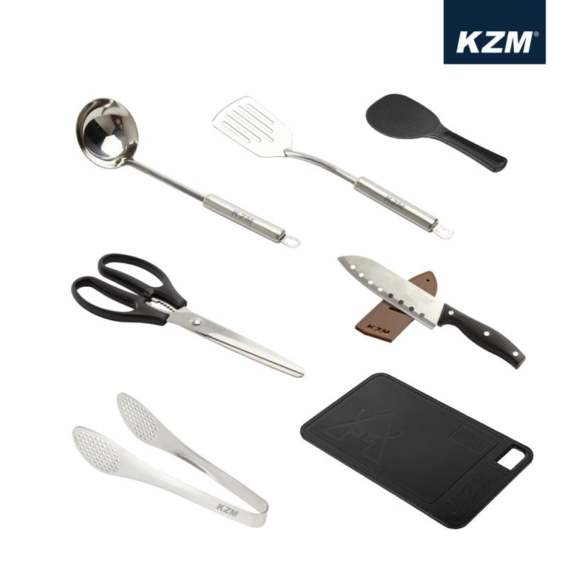 KZM 彩繪民族風廚房用具8件組 黑色 K9T3K011