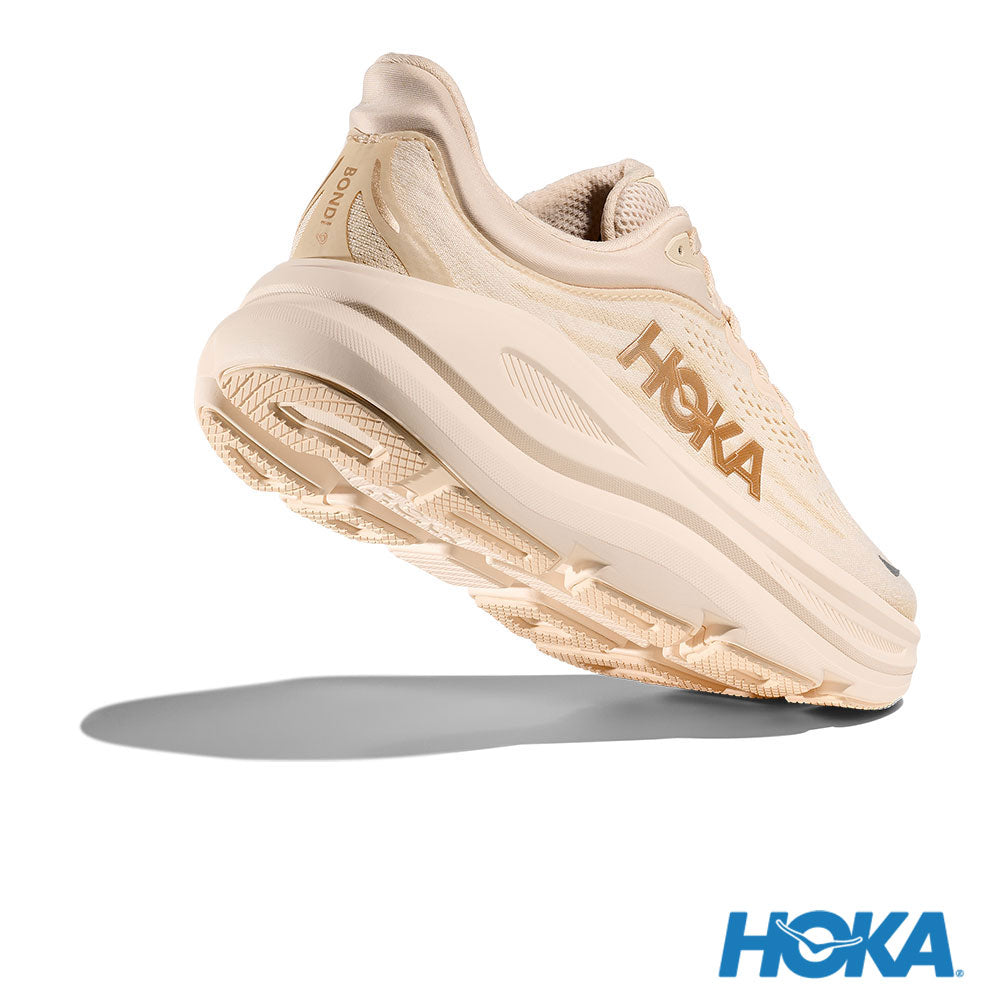 HOKA Bondi 9 女 寬楦 路跑鞋 香草白/樺木 1162014VCH
