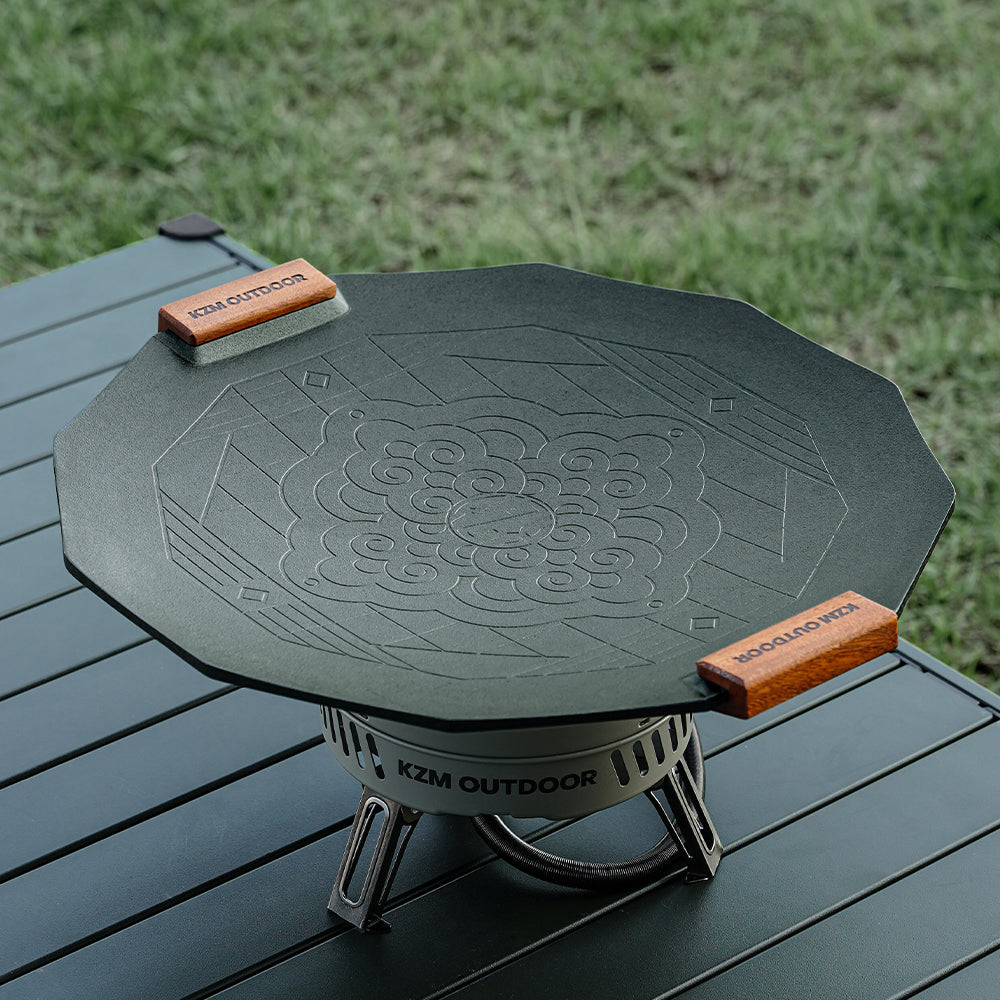 KZM 韓式不沾煎烤盤 附木手把 K23T3G03