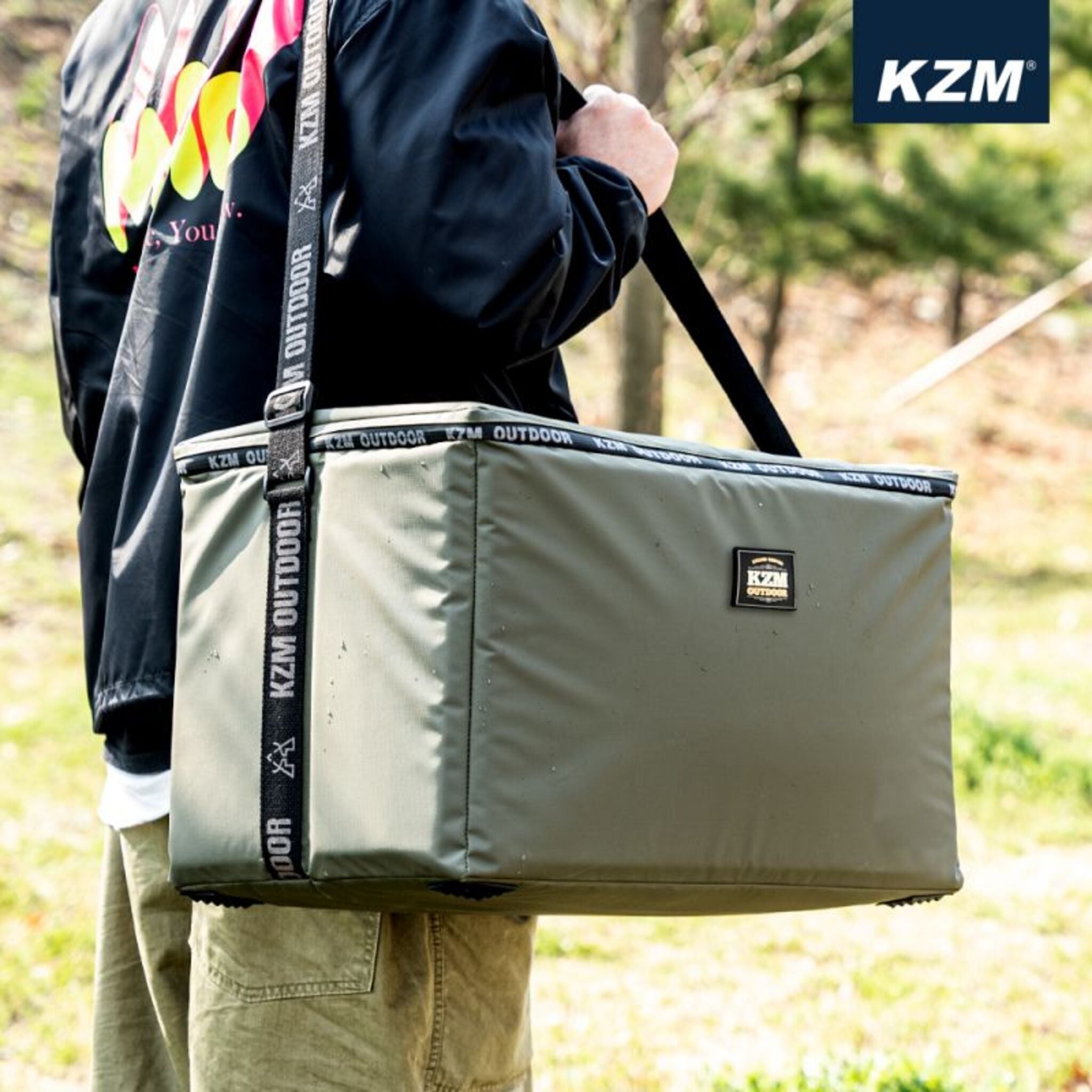 KAZMI KZM 素面個性保冷袋 45L 軍綠色 K20T3K008