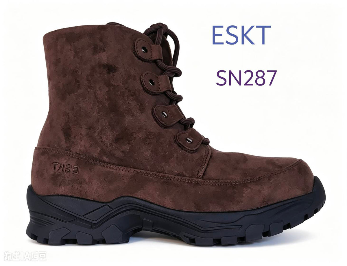 ESKT 男款 超細纖維雪靴 咖啡 SN287