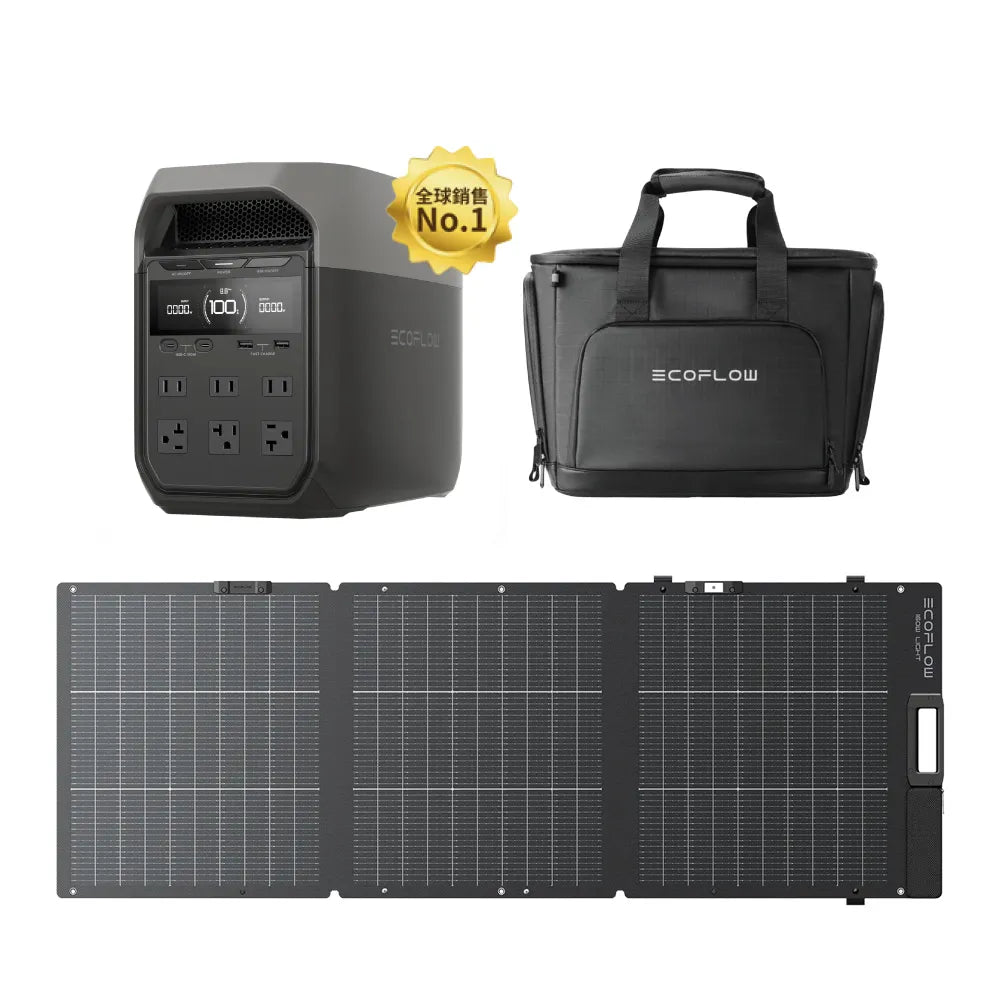 EcoFlow Delta 3 儲能電源 EFDT3 (贈收納包、160W太陽能板)