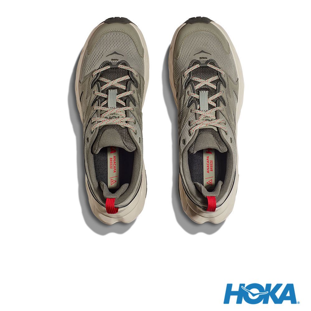 HOKA 男 Anacapa Breeze Low 健行鞋 綠/燕麥奶色 1127920BYT