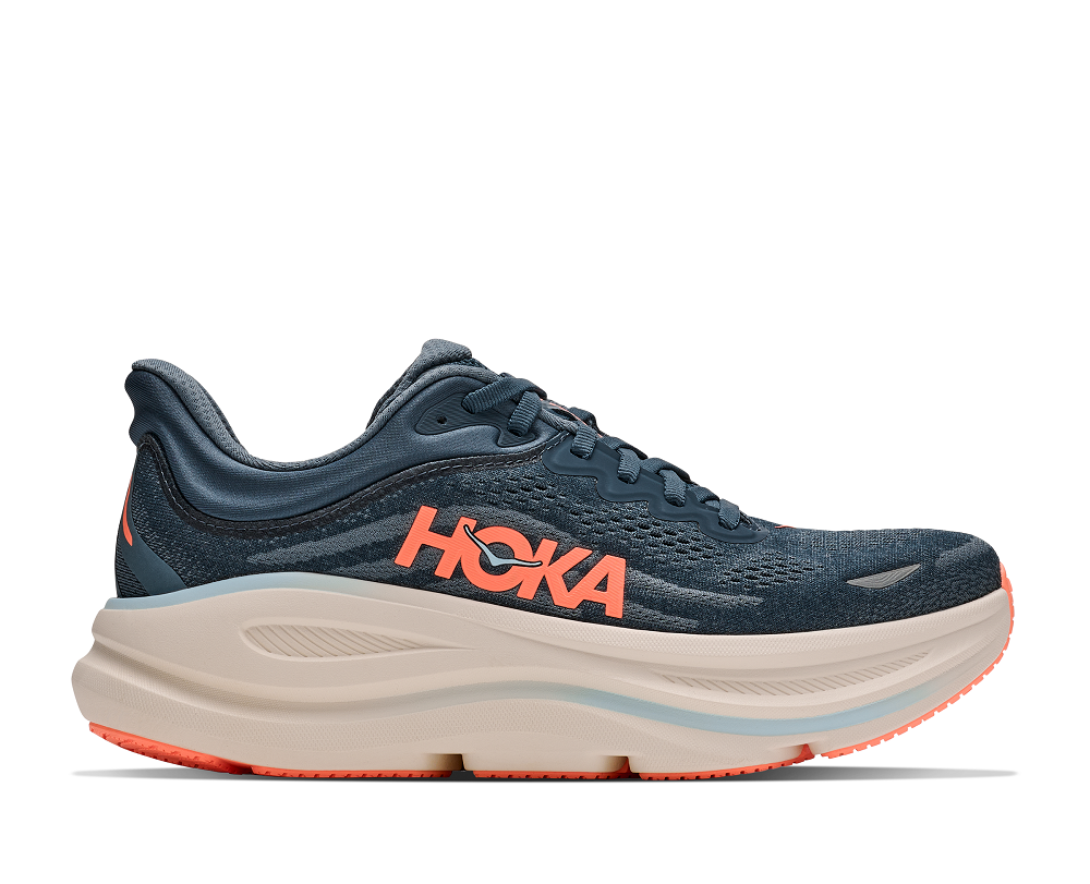 HOKA Bondi 9 女 路跑鞋 霧藍/粉橘 1162012FDNV