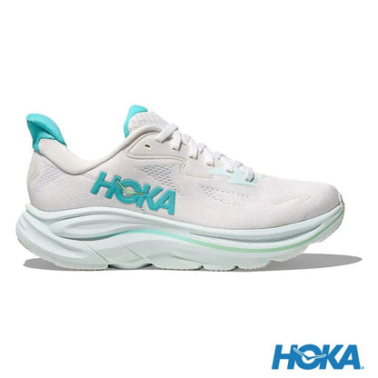 HOKA 女 Clifton 10 寬楦 路跑鞋 白/天空藍 HO 1162050WTCL