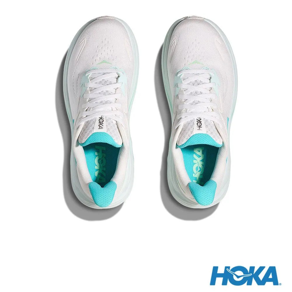 HOKA 女 Clifton 10 寬楦 路跑鞋 白/天空藍 HO 1162050WTCL