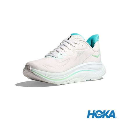 HOKA 女 Clifton 10 寬楦 路跑鞋 白/天空藍 HO 1162050WTCL