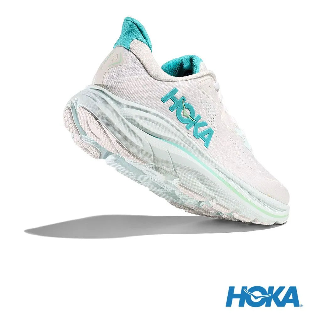 HOKA 女 Clifton 10 寬楦 路跑鞋 白/天空藍 HO 1162050WTCL