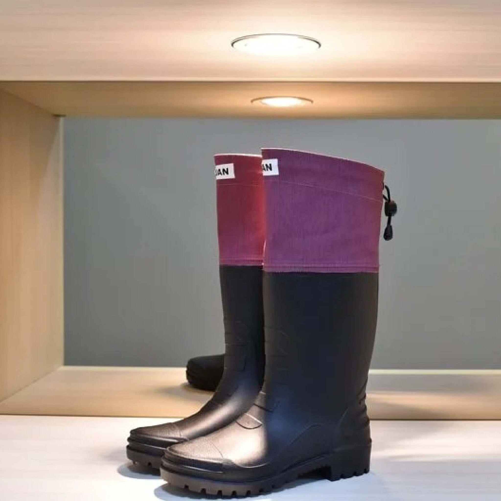 【DI JAN】D3 系列 後束口設計 可摺式登山雨鞋 文青紫 di-jan-purple