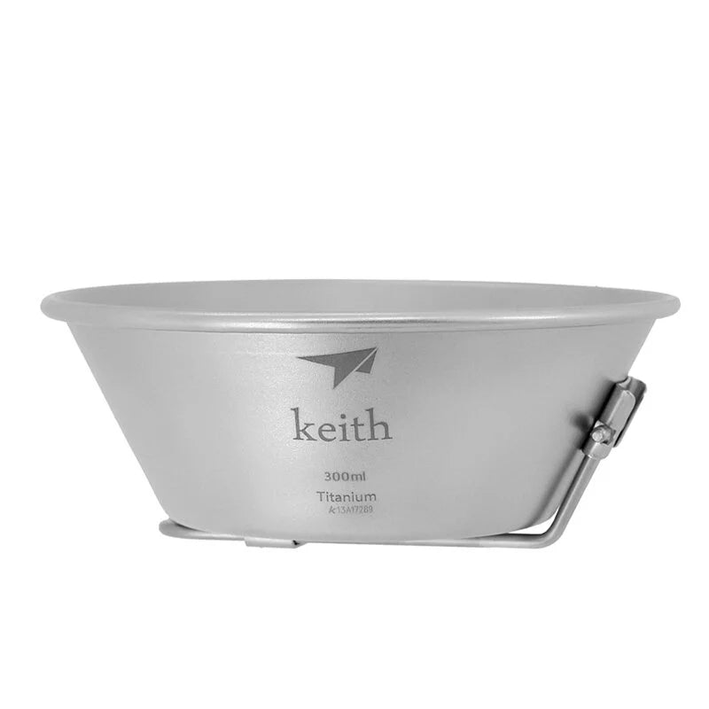 Keith 純鈦輕量環保折疊把柄湯碗 300ml TI5320