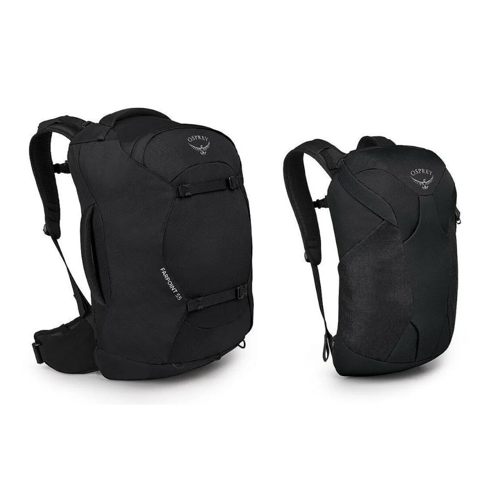 Osprey Farpoint 55 自助旅行背包 + 可拆卸的小背包 黑 OS 10003321