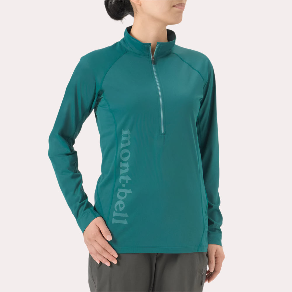 Montbell COOL LIGHT ZIP 女 長袖半門襟 排汗衫 1114455