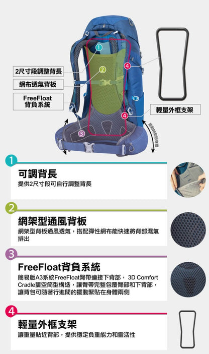 Gregory Jade 43L 女 登山背包 午夜藍 145657-1552