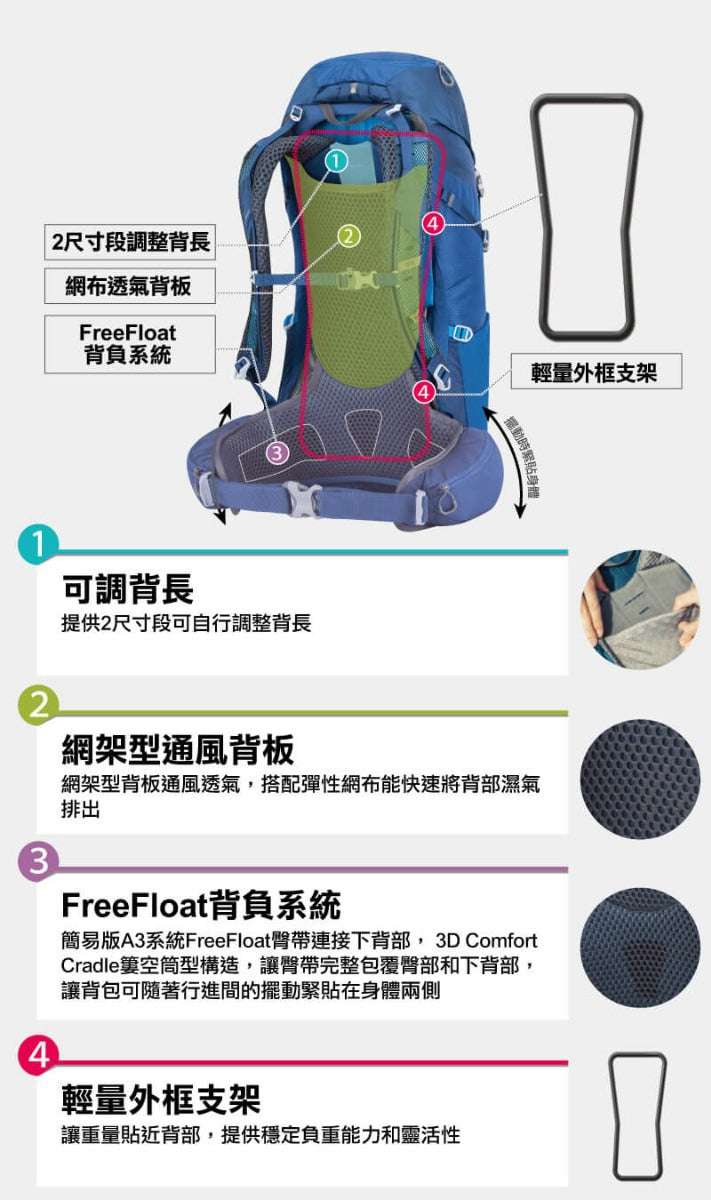 Gregory Jade 43L 女 登山背包 午夜藍 145657-1552