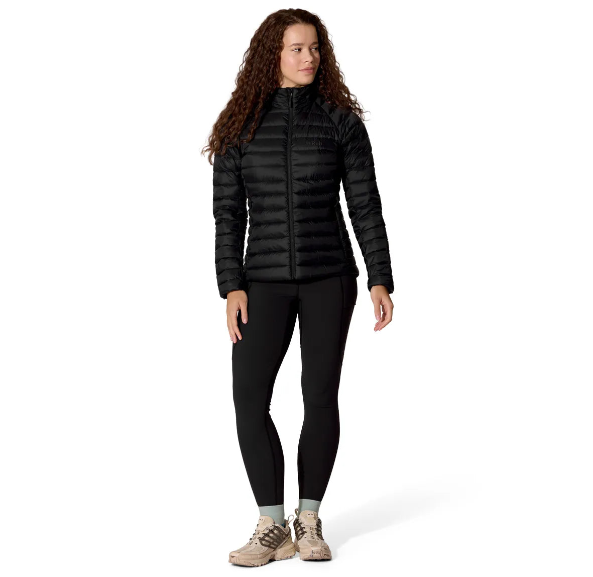 Rab Microlight Jacket 女 輕量防風羽絨立領外套 黑色 QDB95