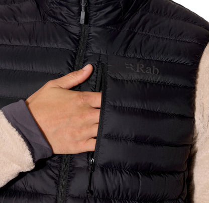 Rab Microlight Vest 男 輕量防風羽絨立領背心 黑色 QDB96