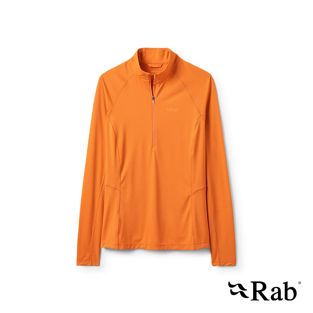 RAB Sonic LS Zip 長袖 輕量 抗臭 立領 半拉鍊 排汗衣 女款 QCC54