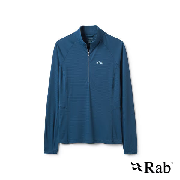 RAB Sonic LS Zip 長袖 輕量 抗臭 立領 半拉鍊 排汗衣 女款 QCC54