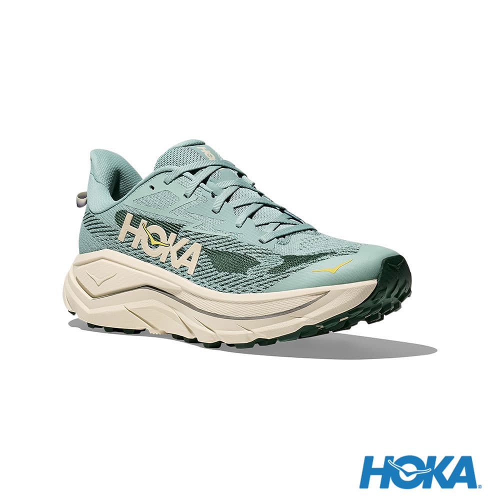 HOKA Challenger 8 男 寬楦 越野鞋 翡翠綠/松露鹽白 1168718JDT