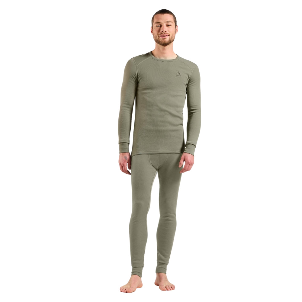 ODLO ECO 男 銀離子 保暖型 圓領 長袖上衣 灰綠 159102-10876