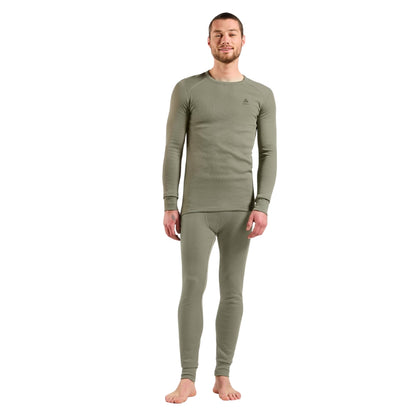 ODLO ECO 男 銀離子 保暖型 圓領 長袖上衣 灰綠 159102-10876