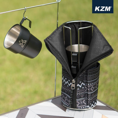 KZM 300ml 不鏽鋼雙層馬克杯 5入組 (啞光黑) K21T3K03