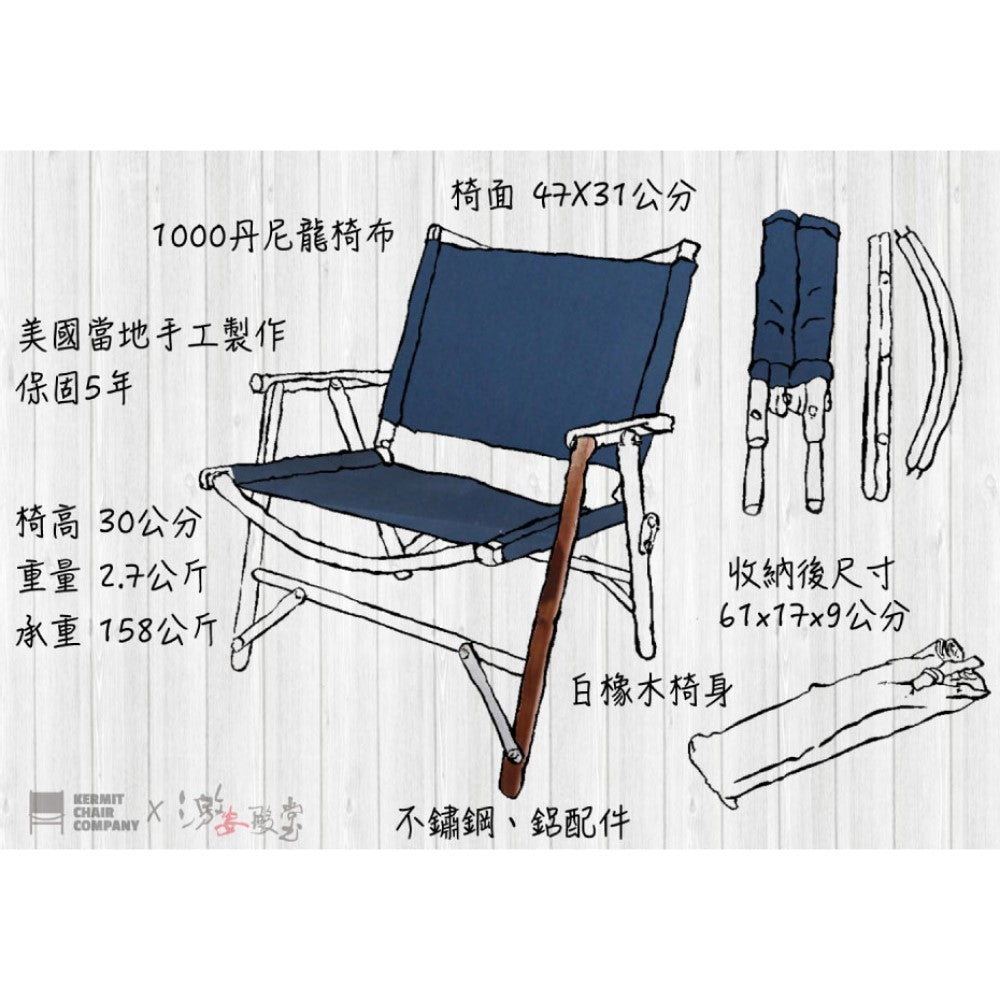 Kermit Walnut Chair 胡桃木克米特椅 海軍藍
