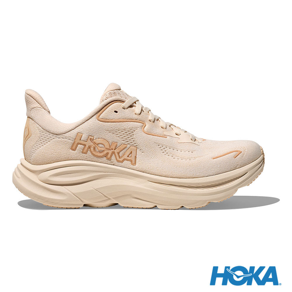 HOKA 女 Clifton 10 寬楦 路跑鞋 香草白/樺木 1162050VCH