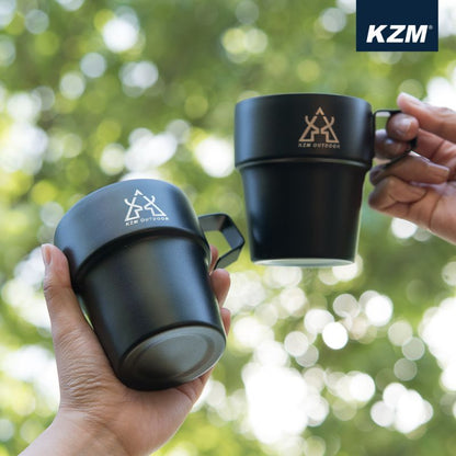 KZM 300ml 不鏽鋼雙層馬克杯 5入組 (啞光黑) K21T3K03