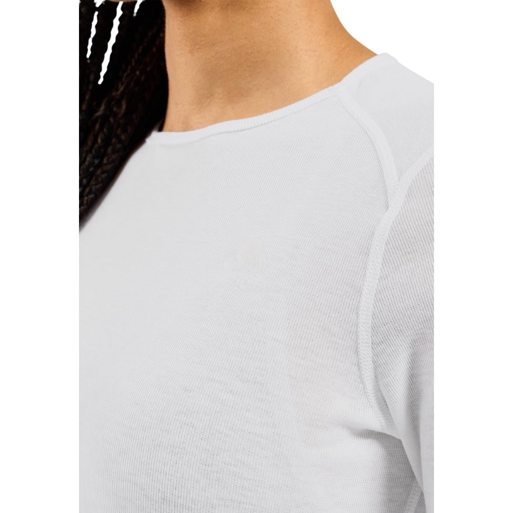 ODLO ECO 女 銀離子 保暖型 圓領 長袖 上衣 白 159101-10000