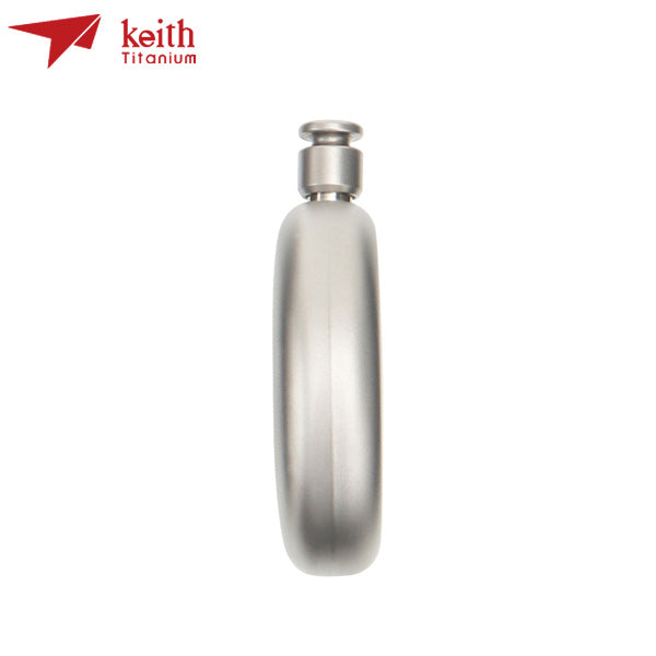 Keith 鎧斯紳士皮套圓形鈦酒壺 130ml TI9303