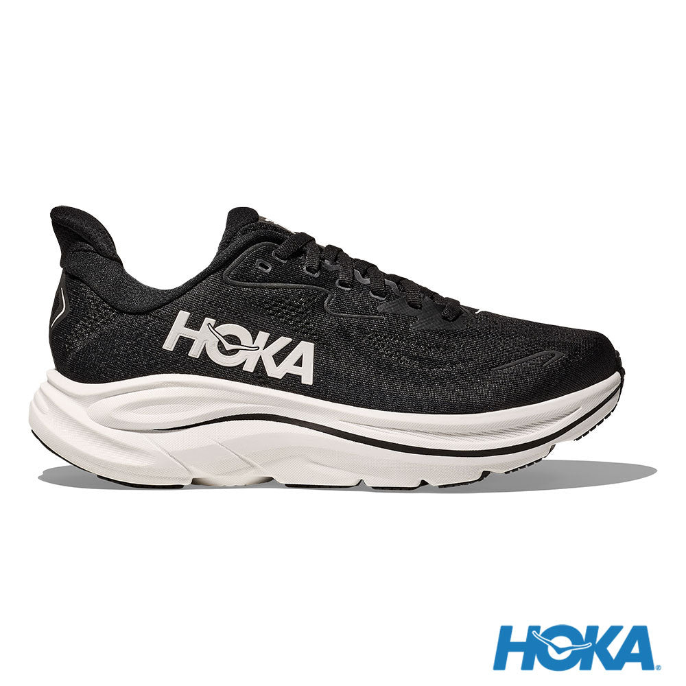 HOKA 男 Clifton 10 寬楦 路跑鞋 黑/白 1162032BWHT