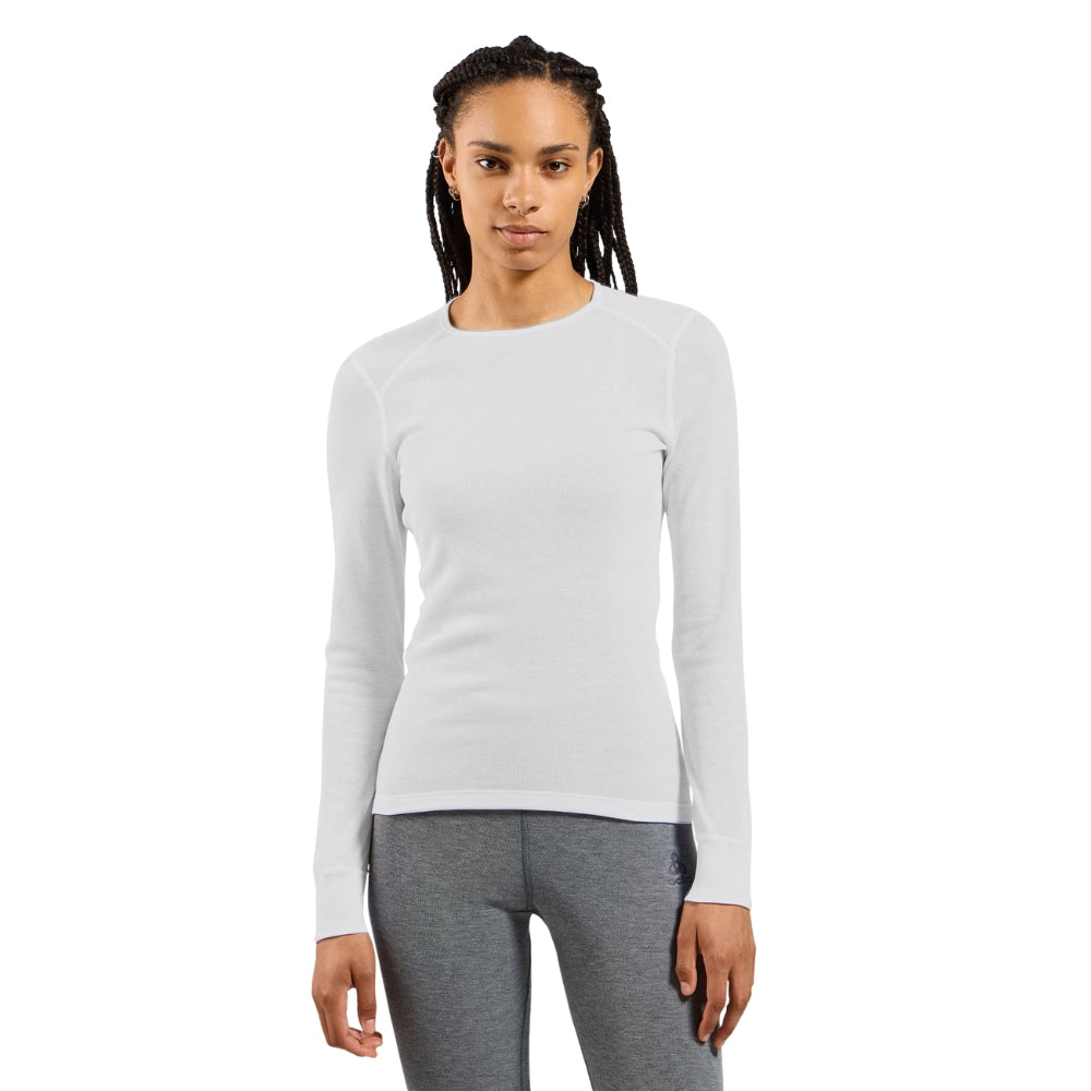 ODLO ECO 女 銀離子 保暖型 圓領 長袖 上衣 白 159101-10000