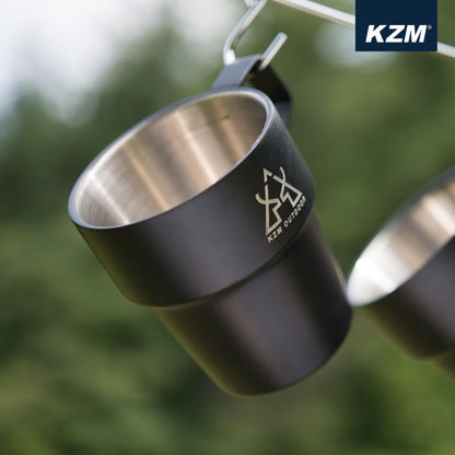 KZM 300ml 不鏽鋼雙層馬克杯 5入組 (啞光黑) K21T3K03
