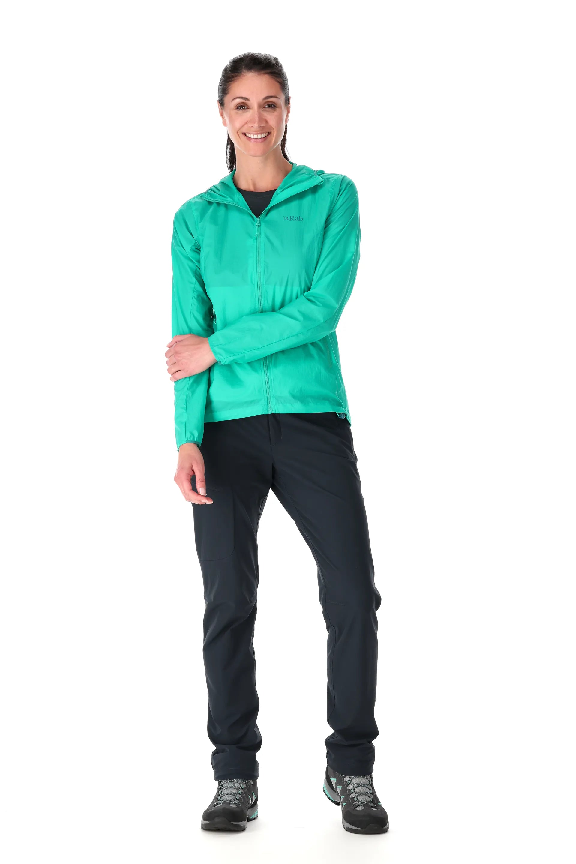 Rab Vital Hoody 女 輕量防風防潑水 連帽外套 孔雀綠 QWS50